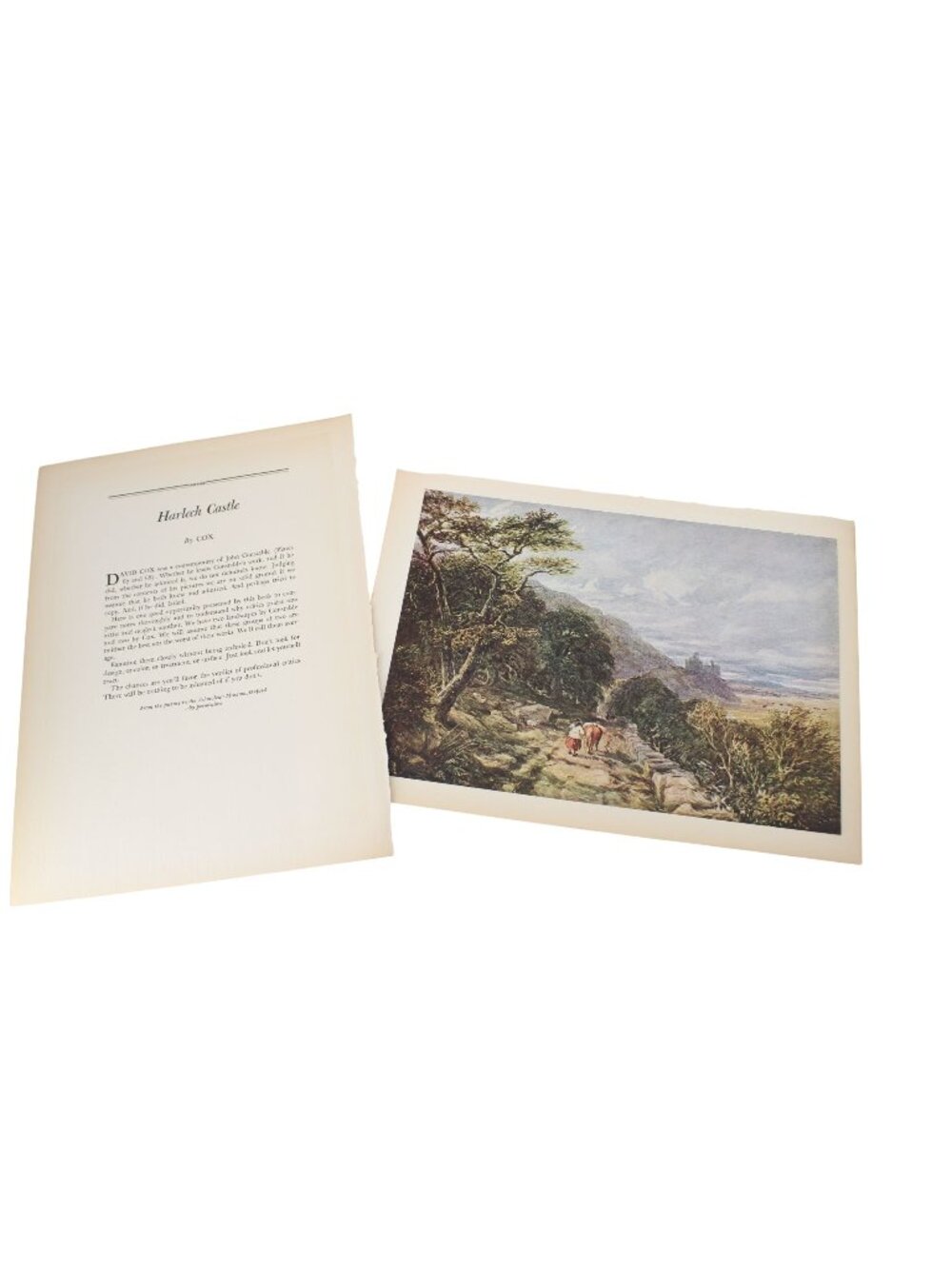 Harlech Castle David Cox Early British School Print Vintage 94626